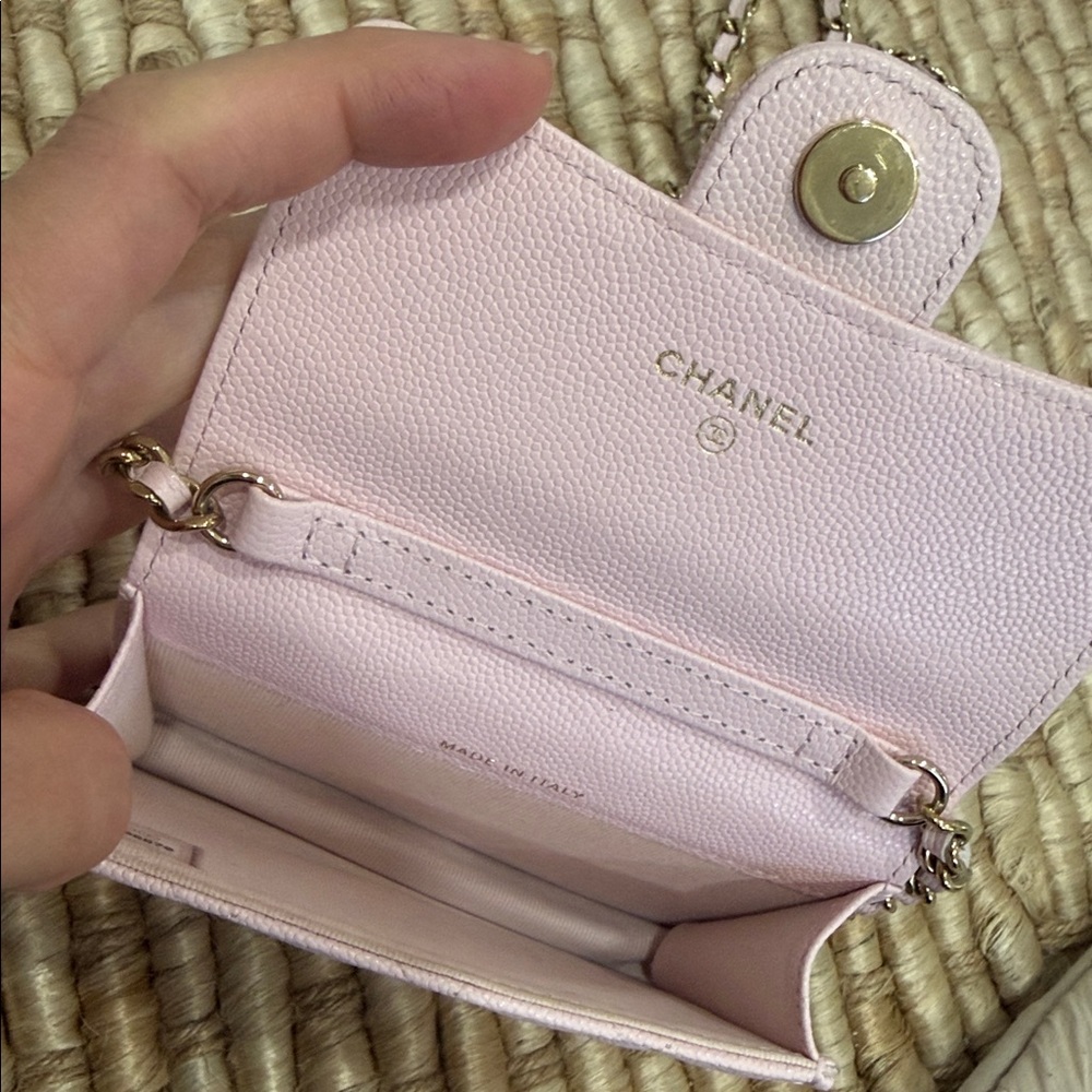 CHANEL Light Pink Quilted Mini Bag with Gold Chain - Picture 9 of 17